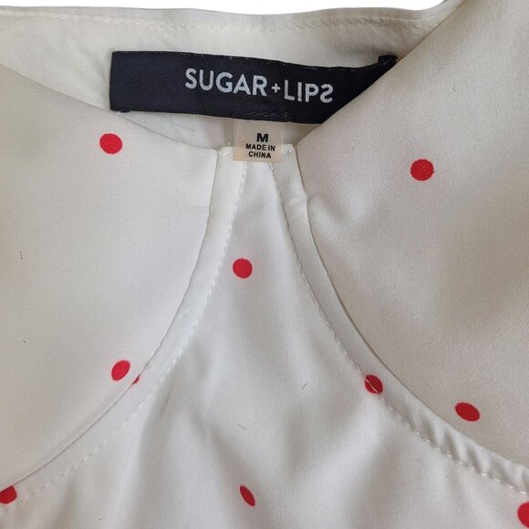 Sugarlips Red Polka Dot Corset Top Size M whimsical fun summer romantic - Picture 4 of 8